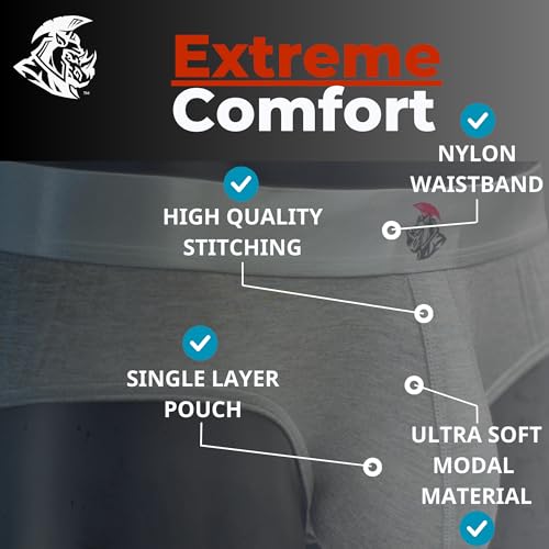 Real Men Modal Briefs A Pouch 5xl 3pk Blu/Gnmtl Gry/Hthr Gry Mens Underwear Pouch For Balls Sexy Briefs For Men Men's Supportive Underwear4