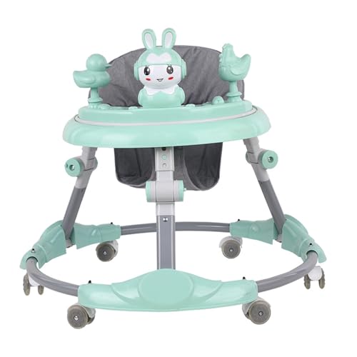 Andador para bebés, andador para bebés de altura ajustable con ruedas, cómodo y transpirable, andador plegable para niños de 6 a 18 meses para aprender a caminar (Grün)