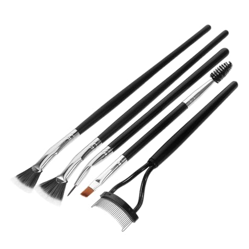 FOMIYES Bristles Makeup Brush Set 5pcs Fan Lash Brush for Eyelash Extension Mascar
