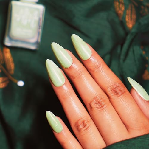Image of Nails & More Pale Green Nail Polish, Argan Oil-Infused Gel Shine, Soft Green Nails, Pastel Nail Color | 10ml