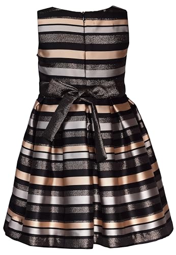 Bonnie Jean Girls 4-16 Metallic Stripe Jacquard Christmas Dress3