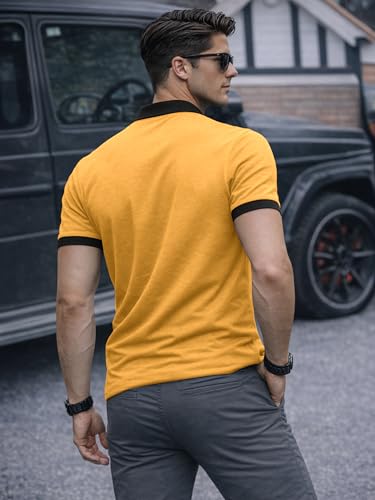 Image of Noble Monk Men's Regular Fit Polo Neck T-Shirt | Half Sleeve