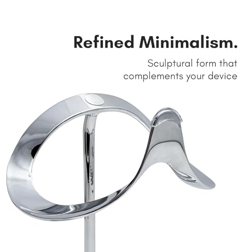 Macally Apple Vision Pro Stand with Battery Holder - Premium Full Zinc Alloy, 2.31lb Heavy Base for Stability, Minimalist Display Cradle with Lens Protection - Apple Vision Pro Accessories