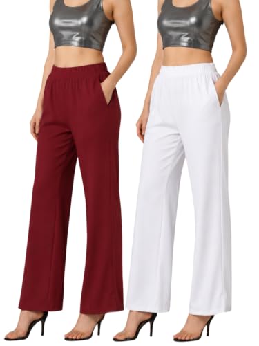 Image of Leriya Fashion Women's Yoga Dress Pants Stratchable Work Slacks Business Casual Office Straight Leg /Bootcut Elastic Waist Trouser for Women
