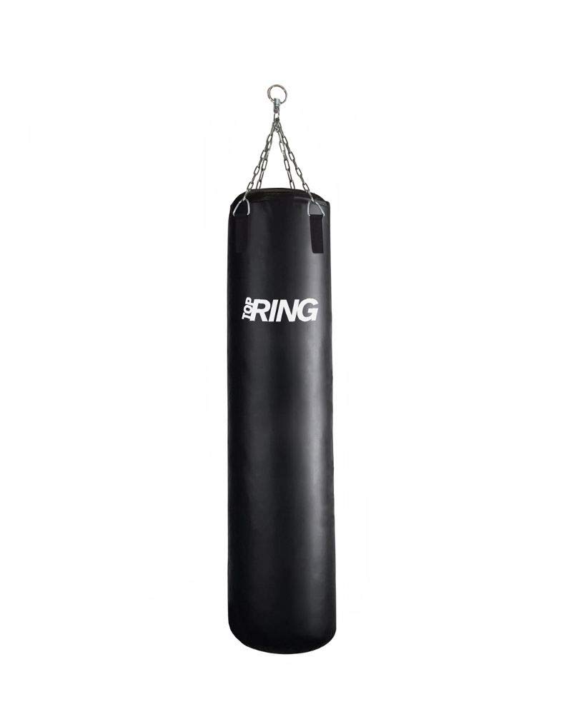 Top Ring Sacco Universal 150 cm - Sacco Boxe Kickboxing Muay Thai - Cover in PVC Nero - Sacco per Allenamento Casa e Palestra