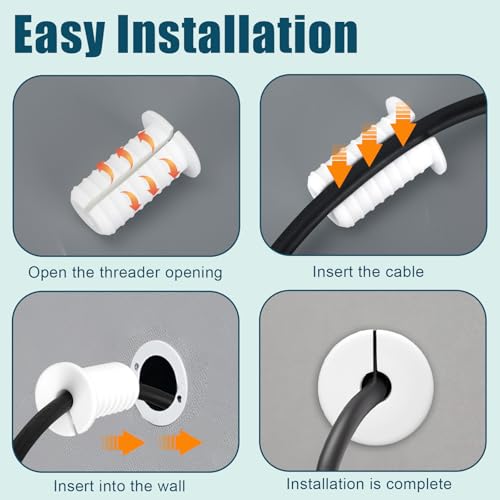 image for lasuroa 4pcs 3/4 Inch Cable Grommets for Starlink, Anti-Slip Cable Rou