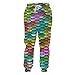 Kanpcelns Pantalon de survêtement 3D décontracté avec imprimé amusant et écailles colorées - Unisexe, Balance colorée., 3XL