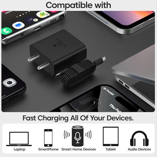 Image of Samsung 45W C-Type Super-Fast Charger Adapter for Samsung Galaxy S25 /S25 Plus /S25 Ultra /S24 /23 /22 /21 (Ultra /Plus /FE) A56 /Note 20 /S10 5G /9 /8 /M16 (S /A /F /M Series) USB C PD 3.0 Charge Adapter