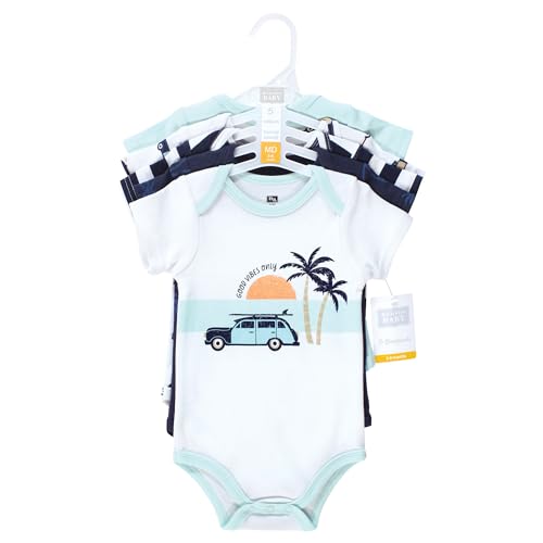 Image of Hudson Baby Unisex Baby Cotton Bodysuits 5-pack
