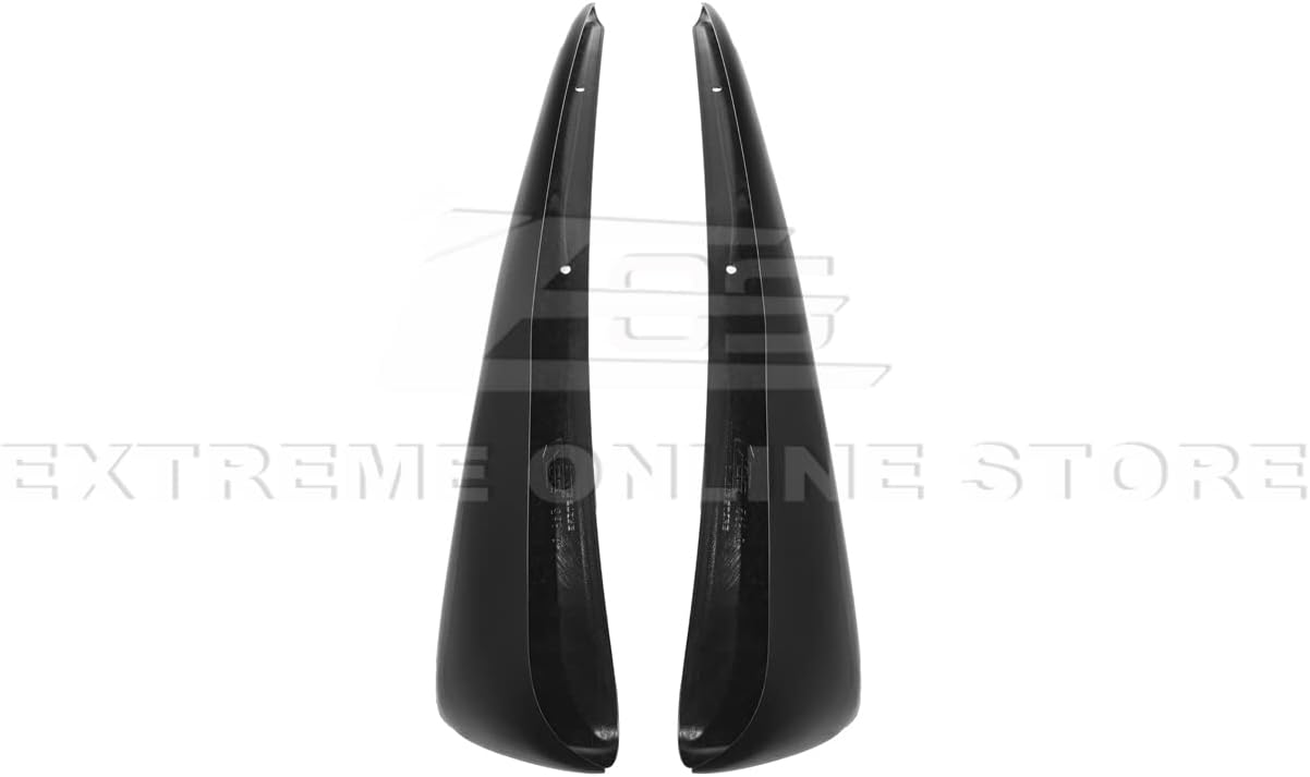 Replacement for 1997-2004 Chevrolet Corvette C5 All Models | GM Factory XL Extended Style Rear Side Splash Guards Mud Flap Pair (ABS Plastic - Matte Black)