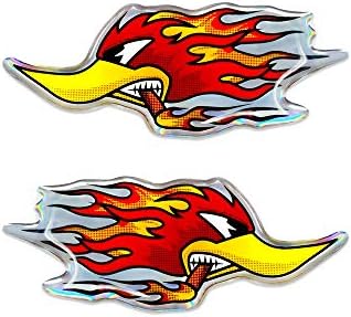 4R Quattroerre.it 14206 3D Aufkleber Specht mit Flammen rechts und Links, 80 x 32 mm