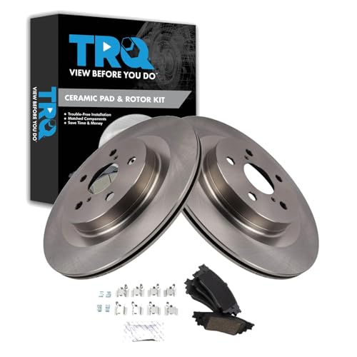 Image of TRQ Rear Brake Pad and Rotor Set Ceramic Compatible with 2022 Lexus NX250 NX350 NX350h