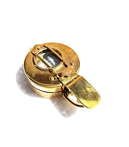 Brújula Militar Vintage de Latón Dorado Plegable