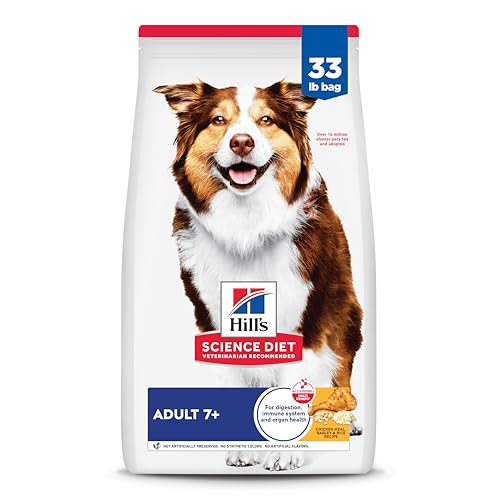 Hill’s Science Diet Adult 7+, Senior Adult 7+ Premium Nutrition, Dry Dog Food, Chicken, Brown Rice, & Barley, 33 lb Bag