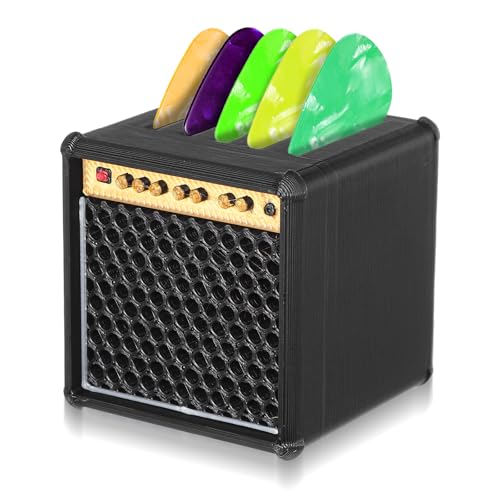 Gitarren Plektrum Halter, Guitar Pick Holder mit Aufbewahrungsbox Vintage Guitar Pick Storage Box Set für Gitarre, Bass, Ukulele Spieler