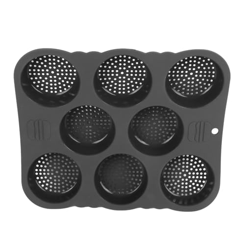 Ymiko Mini Loaf Pan, Hamburger Bun Silicone 8 Cavity Easy Release Heat Hamburger Bread Bakery Pan Baking NonStick Mini Bread Pan for Kitchen