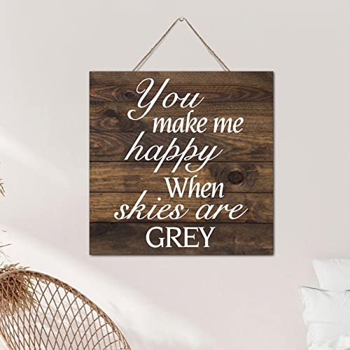 Plaque murale en bois You Make Me Happy finition artisanale chic - 6