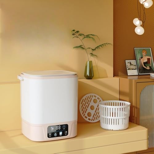 Acnivko小型洗濯機 脱水機能付き小型 ポータブル洗濯機全自動ミニ洗濯機 脱水機能付き 滅菌機能 ブルーレイ滅菌 ベビー服 靴下 下着洗浄 排水バスケット付き小型洗濯機、省スペース 簡易,節水・節時間・省エネ ホース バスルーム、リビングルーム、バルコ