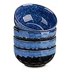 Vancasso starry 24oz bowls for soup ceramic soup bowls set of 4 blue cereal bowls set of 4 for kitchen salad bowls set of 4 pasta oatmeal bowls lead free dishwasher microwave oven safe blue  urban country home decor