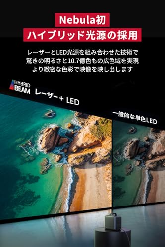 undefined Anker Nebula (ネビュラ) Cosmos 4K SE (Dolby Vision®︎、Google TVを搭載した4Kスマートプロジェクター) 【Dolby Vision / 4K / 1800ANSI ルーメン / オートフォーカス機能 / 自動台形補正 / Dolby Digital Plus搭載 / 最大200インチ投影 / ホームシアター / 家庭用】 の商品画像 2