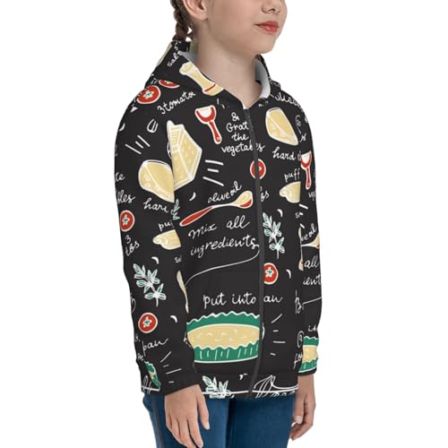 Vegetable Quiche Kid Hoodies Boys Zip Up Sweatshirts Girls Pullover with Pocket4