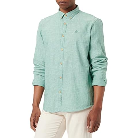 Camisa Springfield de Lino Verde para Hombre Cover