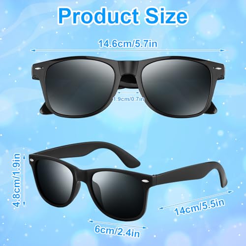 NEBURORA 24 Pack Black Sunglasses Bulk Retro Black Shades Party Sunglasses for Adult Men Women Summer Beach Party Accessories3