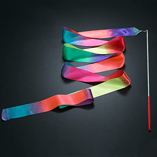 ZDSS Cintas de Gimnasia Bailando,Bastones de Gimnasia,Cintas rítmicas con Varita,artística Gimnasia Ballet Barra de Giro Palo,Fabricado en satén Brillante,Apto para niños y Adultos Cover