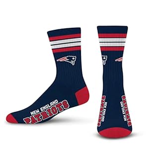 For Bare Feet Men’s NFL 4-Stripe Deuce Performance Crew Socks