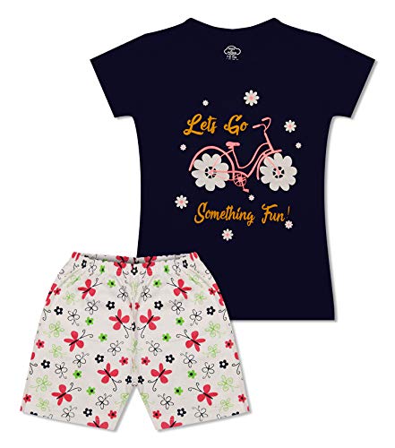 Image of MIST N FOGG Girls Half Sleeve Printed Tshirt and Shorts