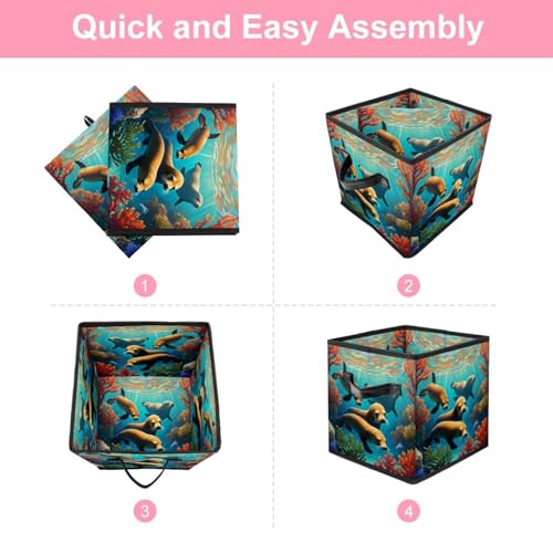 Grand bac de rangement cube tissu pliable organisation maison - 7