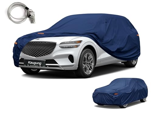 Image of Kaugung Custom Fit SUV Car Cover for Genesis GV70 (2022-2026), Heavy Duty Waterproof All Weather Outdoor Protection, Breathable Full Exterior Cover with Vent, Rain Sun Snow UV Proof