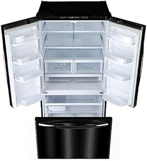 Winia WRFS26ABBD French Door Non-Dispenser Refrigerator, 26.1 Cu.Ft, Black