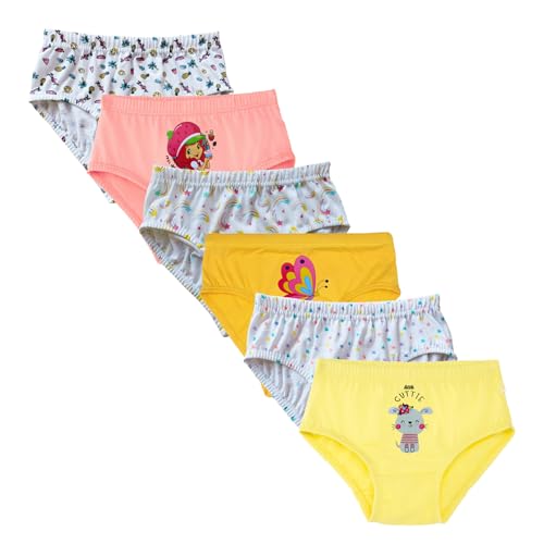 Image of Girls Multicolor Kids Printed Girls Panties(Pack of 6)