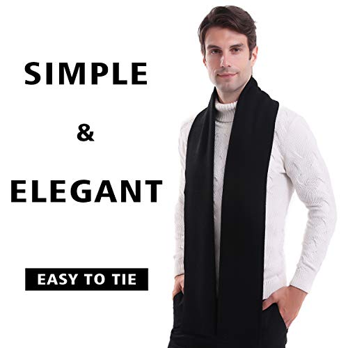 DOVAVA DOVAVA Herren Schal Schwarz,30% Merinowolle Herrenschal Winter,Weiche Warm Kaschmir Schal in 4 Farbe (Schwarz) - Produktansicht 3 | TV | Video | Foto