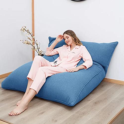 Puff plegable de color azul real, extraíble y lavable, multiusos, cama y sofá de 110 x 140 cm (chaqueta de sofá) para comodidad y relajación en el hogar