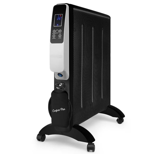 Suinga Radiador de MICA 2000 W, Temperatura de ajuste digital de 18 a 30°C, Conexión WIFI mediante APP [Color Negro]