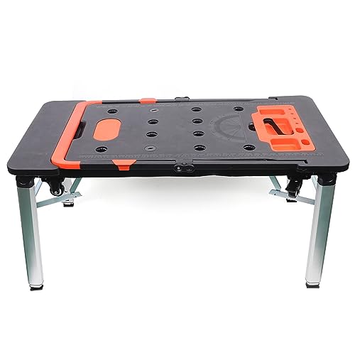 7-in-1 werkbank, inklapbaar, multifunctionele werktafel, werktafel, omkeerbaar werkblad, rolplank, handkar, zaagbok, werkplatform, in hoogte verstelbaar, werktafel - Afbeelding 3