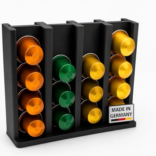 Generisch Kapselhalter für 32 Nespresso Kapseln, Schwarzer Kapselständer, Platzsparende Kapselaufbewahrung