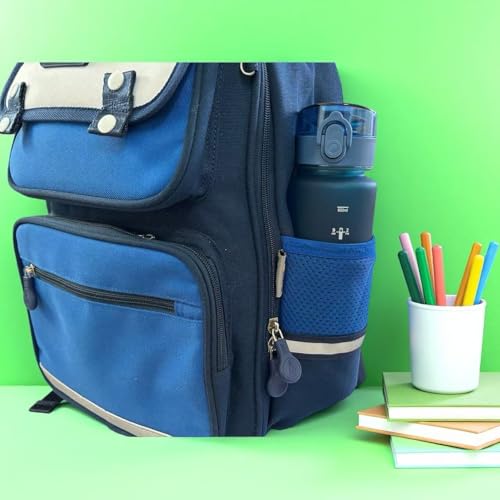 Botella Deportiva con Apertura con una Mano, 22 oz, a prueba de fugas, con marcadores de tiempo, duradera, libre de BPA, boca ancha para fácil limpieza, azul degradado miniatura 7