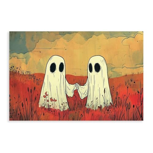 Poster vintage fantômes d'amour sur toile premium | Art mural salon 61x91,4 cm