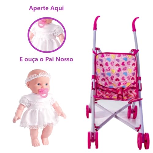 Genérico, Kit Boneca Little Baby Minha 1ª Oração Com Carrinho de Bebê