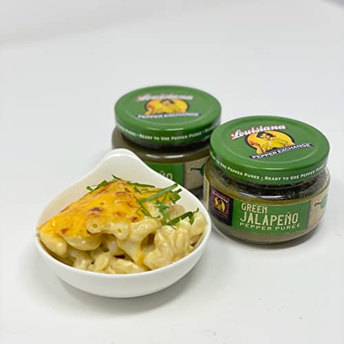 Image of Louisiana Pepper Exchange Green Jalapeno Pepper Puree Sauce Salsa, Hot Spicy Flavor Seasoning, Plant-Based, Gluten-Free, Replaces Diced Jalapenos, 4 oz
