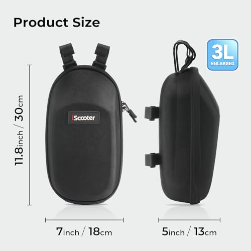 iScooter Scooter Storage Bag Large Capacity 3L Waterproof Scooter Handlebar Bag Front Hanging Bag Case for Electric Scooter Carrier Kick Scooters Folding Bike Universal Accessories - Image 3