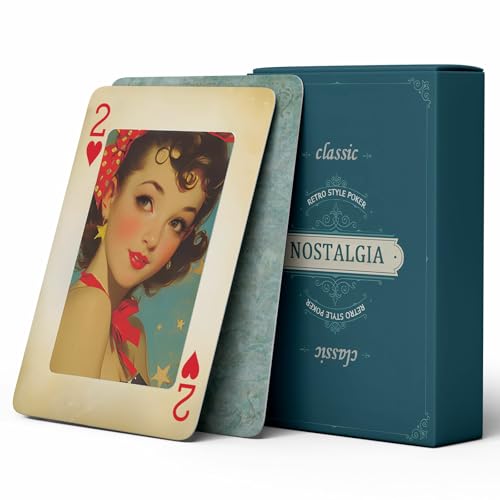 strublfe Poker Cards, Retro Style Playing Cards, 54 Non Repeating Exquisite Illustrations, Double-Sided Anti Slip Pattern Design, Suitable for Family Card Board Games and Poker Card Collections.