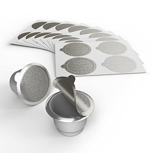 Image of Tiplot Aluminum Lids for Reusable Nespresso OriginalLines Capsules 200pcs,Self Adhesive Foil Sticker Seals 200pcs for Refillable Coffee Pods Stainless Compatible Nespresso Original Line Machines.