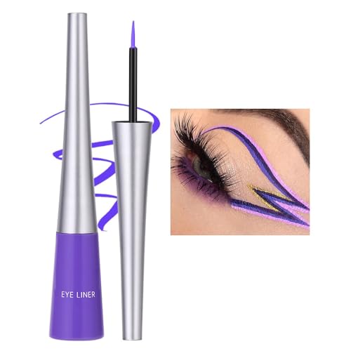 Liquid Eyeliner Matte Schnell trocknender Eyeliner, dauerhafter nicht blühender wasserdichter gelfarbener Eyeliner, Candy Color Liquid Hochpigmentierter Eyeliner (Lila)