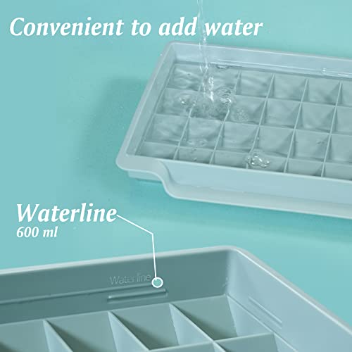Unigul Ice Cube Tray For Freezer,1'' Square Ice Cube Mold With Lid And Bin, 3 * 40 Pcs Stackable Ice Trays With Tong No Spill Easy Release Making Ice Cubes For Cocktail Whisky Coffee Juice #TOP2
