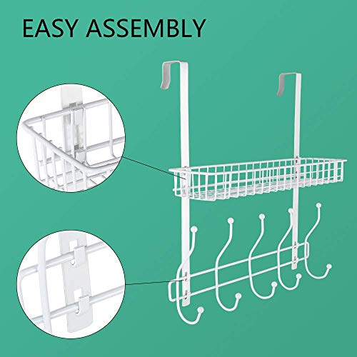 image for Terby Over The Door Hook Organizer, Hanging Coat Rack Storage Shelf wi