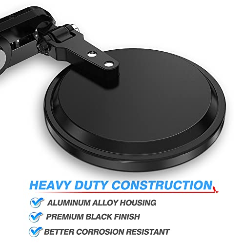 MICTUNING Universal Motorcycle Mirrors - 3 Inch Round Folding Bar End Side Mirror Compatible With Honda, Scooter, Suzuki, Yamaha, Kawasaki, Victory, Harley Davidson And More, left, 1Pc